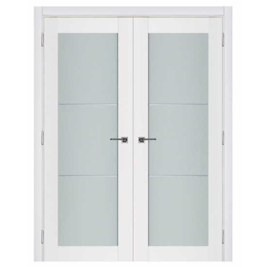 Nova Triplex 049 White Wood Lacquered Modern Interior Door