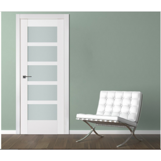 Nova Triplex 060 White Wood Lacquered Modern Interior Door