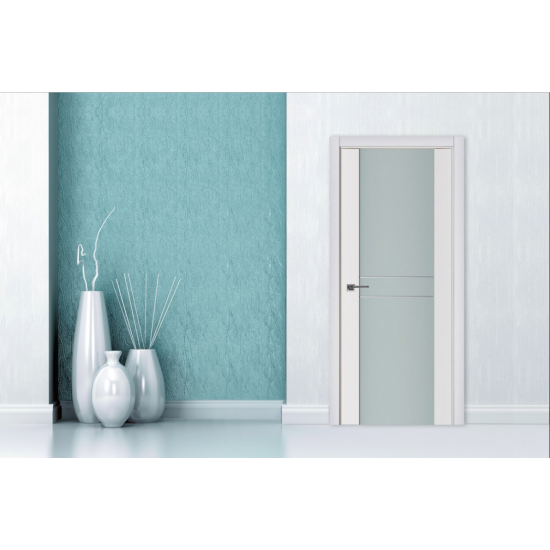 Nova Triplex 003 White Wood Lacquered Modern Interior Door