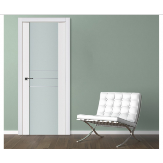Nova Triplex 005 White Wood Lacquered Modern Interior Door
