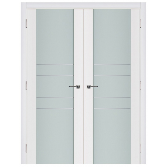 Nova Triplex 010 White Wood Lacquered Modern Interior Door