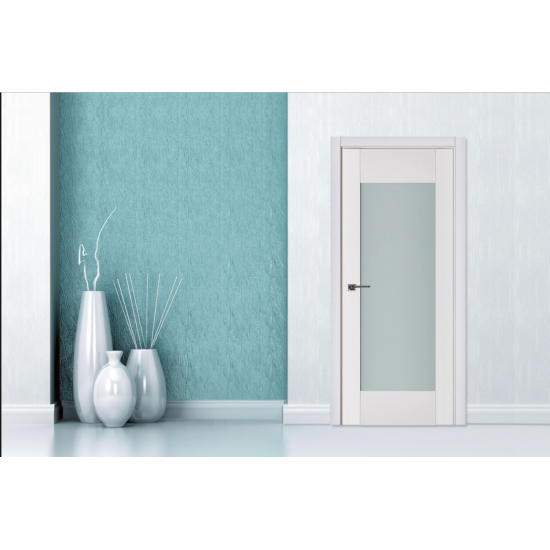 Nova Triplex 012 White Wood Lacquered Modern Interior Door