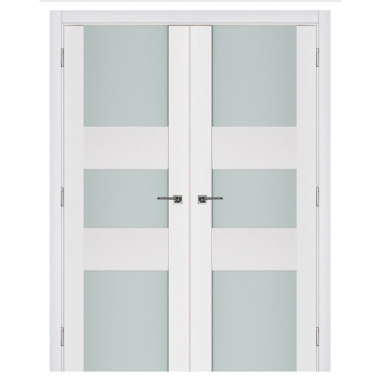 Nova Triplex 016 White Wood Lacquered Modern Interior Door