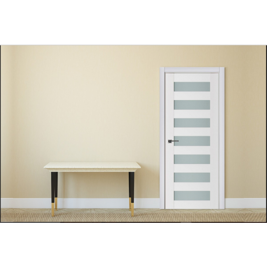 Nova Triplex 024 White Wood Lacquered Modern Interior Door