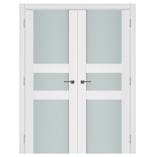 Nova Triplex 030 White Wood Lacquered Modern Interior Door