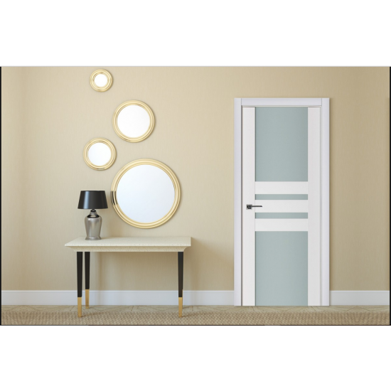 Nova Triplex 031 White Wood Lacquered Modern Interior Door