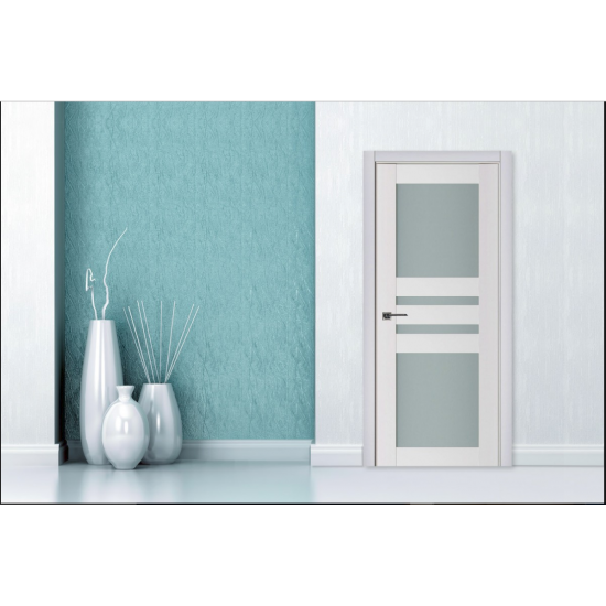 Nova Triplex 032 White Wood Lacquered Modern Interior Door