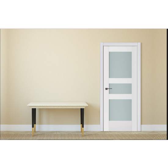 Nova Triplex 039 White Wood Lacquered Modern Interior Door