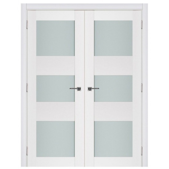 Nova Triplex 044 White Wood Lacquered Modern Interior Door