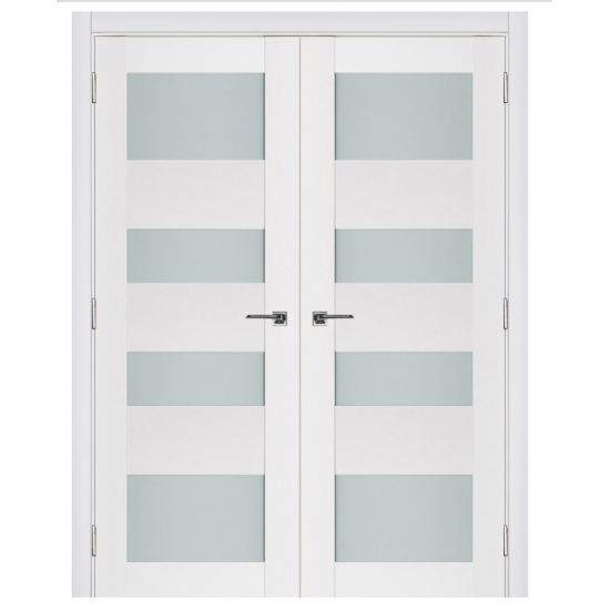 Nova Triplex 045 White Wood Lacquered Modern Interior Door