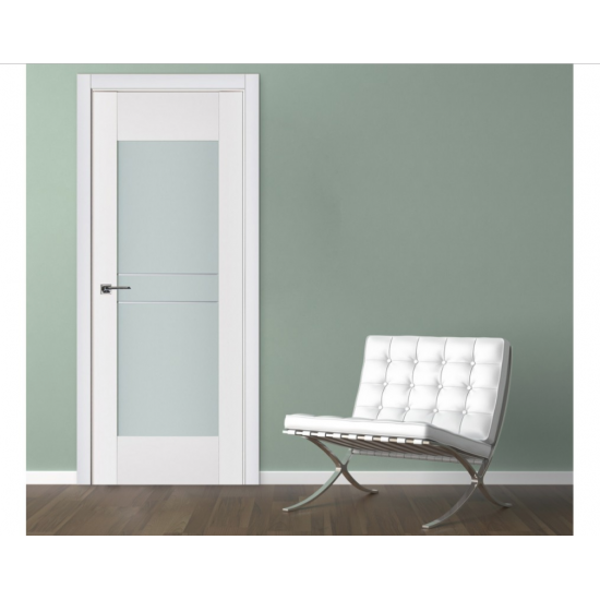 Nova Triplex 048 White Wood Lacquered Modern Interior Door