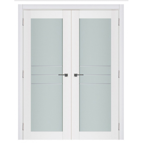 Nova Triplex 051 White Wood Lacquered Modern Interior Door