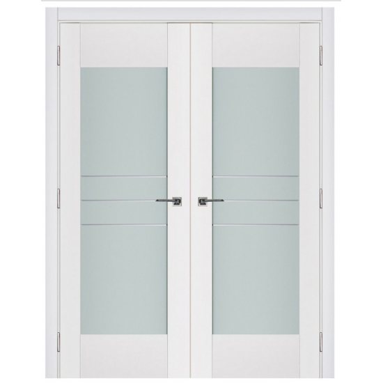Nova Triplex 052 White Wood Lacquered Modern Interior Door