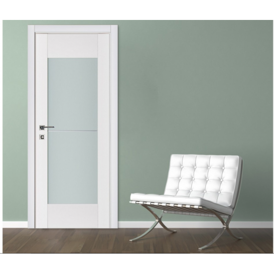 Nova Triplex 053 White Wood Lacquered Modern Interior Door