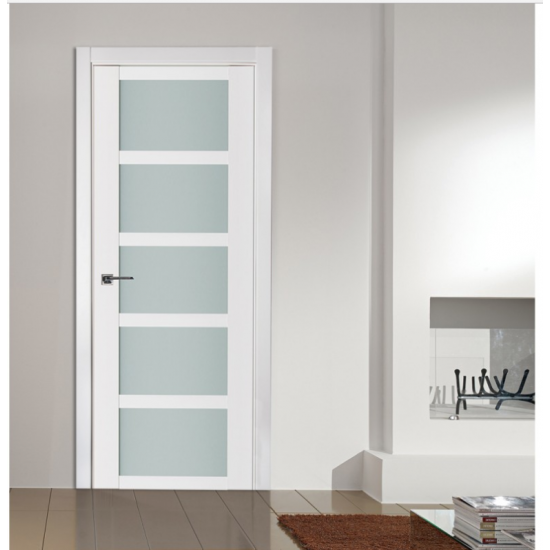 Nova Triplex 063 White Wood Lacquered Modern Interior Door