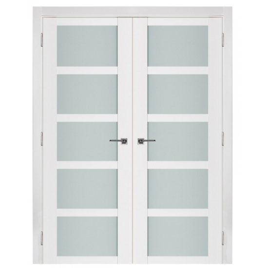 Nova Triplex 064 White Wood Lacquered Modern Interior Door