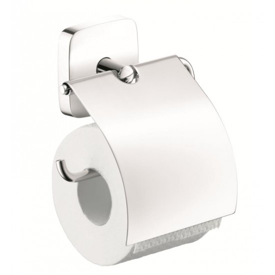 Hansgrohe 41508000 PuraVida 6 1/8" Toilet Paper Holder with Cover in Chrome