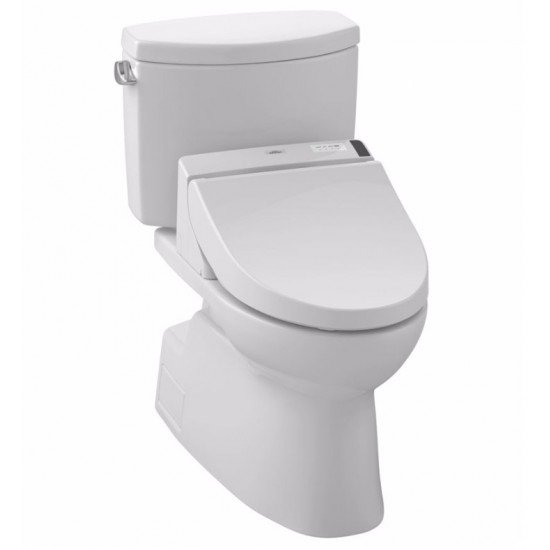 TOTO MW4742044CEFG#01 Vespin II Two-Piece Elongated Toilet with 1.28 GPF Single Flush and C200 Connect+ Washlet