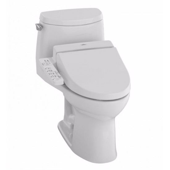 TOTO MW6042034CUFG#01 UltraMax II 1G One-Piece Elongated Bowl with 1.0 GPF Single Flush and C100 Connect+ Washlet