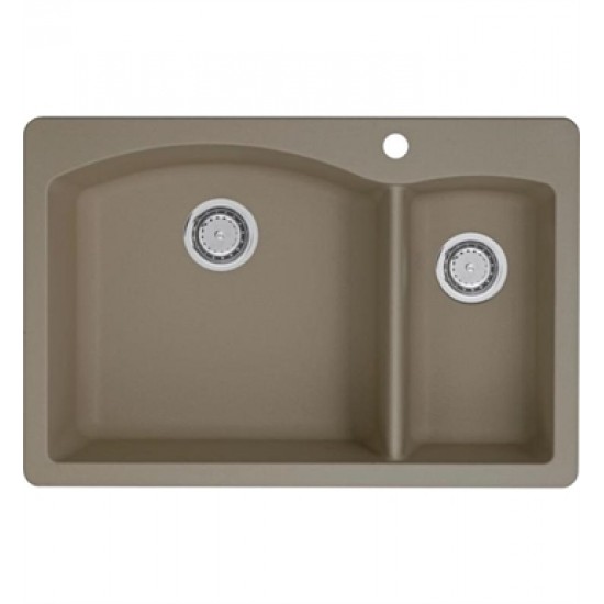 Blanco 441282 Diamond 33" Double Bowl Undermount Silgranit Kitchen Sink in Truffle