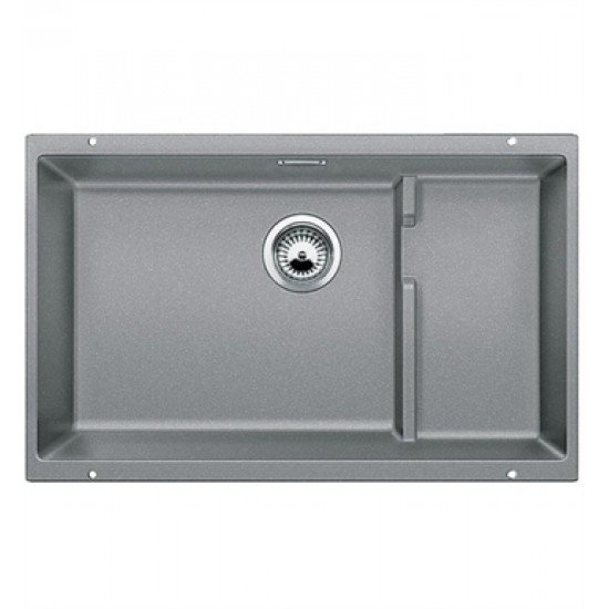 Blanco 519452 Precis 27 1/2" Single Bowl Undermount Silgranit Kitchen Sink in Metallic Gray