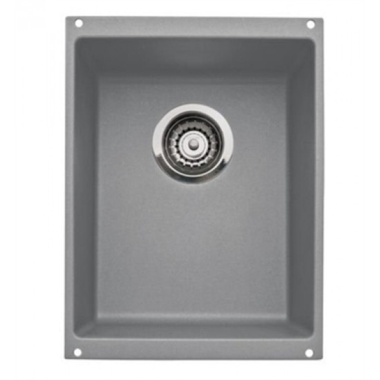 Blanco 513425 Precis 13 3/4" Medium Single Bowl Undermount Silgranit Kitchen Sink in Metallic Gray