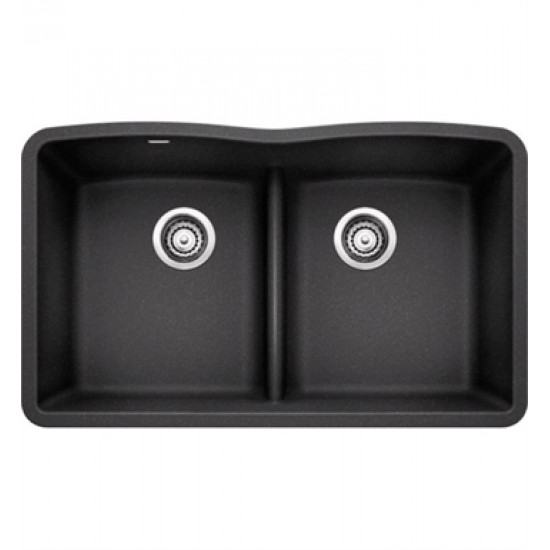 Blanco 442075 Diamond 32" Double Bowl Undermount Silgranit Kitchen Sink with Low Divide in Anthracite