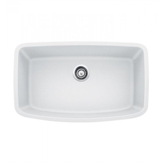 Blanco 441773 Valea 32 1/4" Single Bowl Undermount Silgranit Kitchen Sink in White