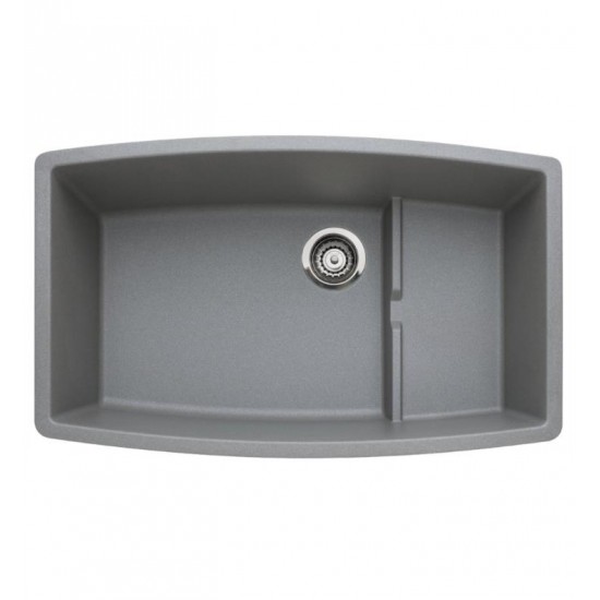 Blanco 440067 Performa 32" Cascade Single Bowl Undermount Silgranit Kitchen Sink in Metallic Gray