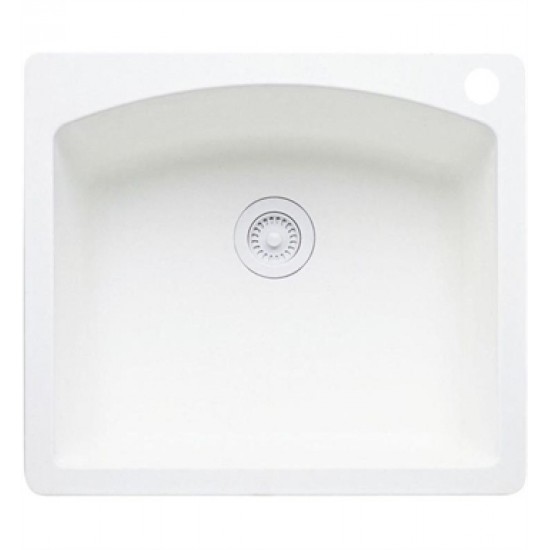 Blanco 440211 Diamond 25" Single Bowl Drop In Silgranit Kitchen Sink in White