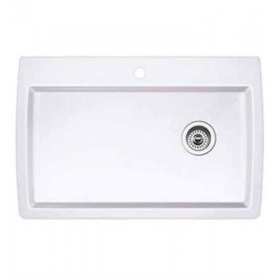 Blanco 440195 Diamond 32 1/2" Single Bowl Undermount Silgranit Kitchen Sink in White