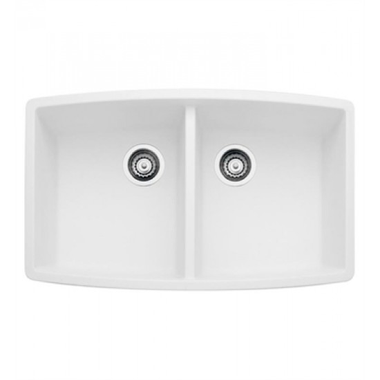 Blanco 440071 Performa 33" Double Bowl Undermount Silgranit Kitchen Sink in White