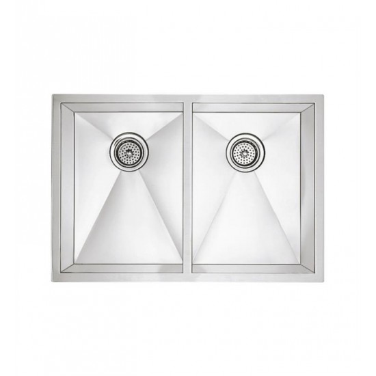 Blanco 516211 Precision 29" Medium Double Bowl Undermount Steelart Kitchen Sink in Polished Satin