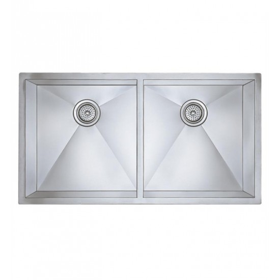 Blanco 516212 Precision 37" Large Double Bowl Undermount Steelart Kitchen Sink in Polished Satin