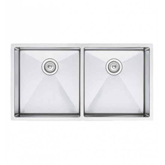 Blanco 516219 Precision 37" Large Double Bowl Undermount Steelart Kitchen Sink in Polished Satin