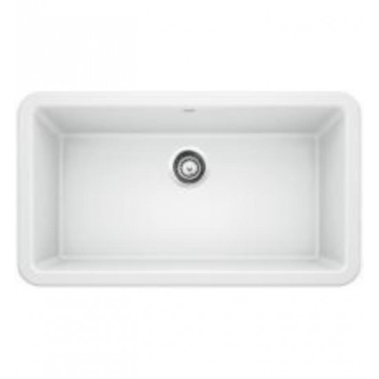 Blanco 401899 Ikon 33" Single Bowl Farmhouse/Front-Apron Silgranit Kitchen Sink in White