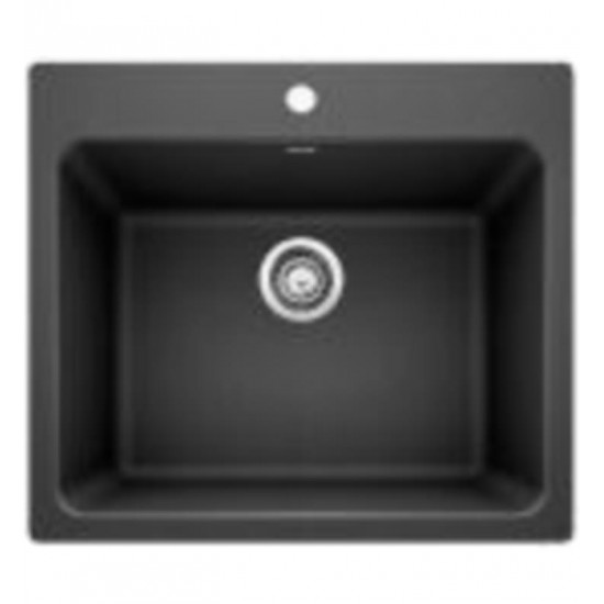 Blanco 401920 Liven 25" Single Bowl Drop In/Undermount Laundry Silgranit Kitchen Sink in Anthracite