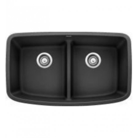 Blanco 442200 Valea 32" Equal Double Bowl Undermount Silgranit Kitchen Sink in Anthracite