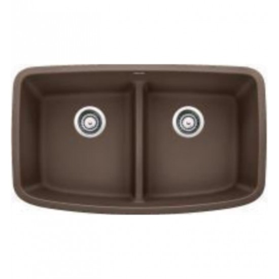 Blanco 442203 Valea 32" Equal Double Bowl Undermount Silgranit Kitchen Sink in Cafe Brown