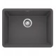 Blanco 522412 Precis 23 1/2" Single Bowl Undermount Silgranit Kitchen Sink in Cinder