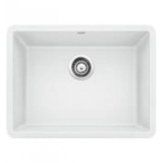 Blanco 522414 Precis 23 1/2" Single Bowl Undermount Silgranit Kitchen Sink in White