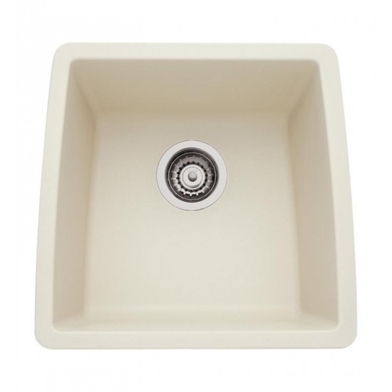Blanco 440080 Performa 17 1/2" Single Bowl Undermount Silgranit Bar Kitchen Sink in Biscuit