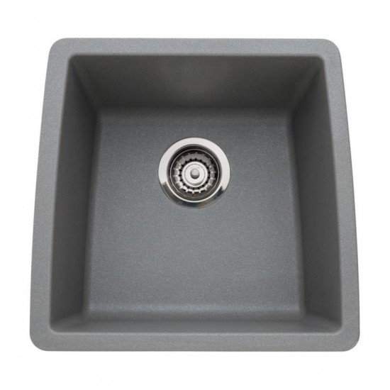 Blanco 440082 Performa 17 1/2" Single Bowl Undermount Silgranit Bar Kitchen Sink in Metallic Gray