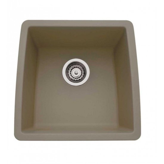 Blanco 441288 Performa 17 1/2" Single Bowl Undermount Silgranit Bar Kitchen Sink in Truffle