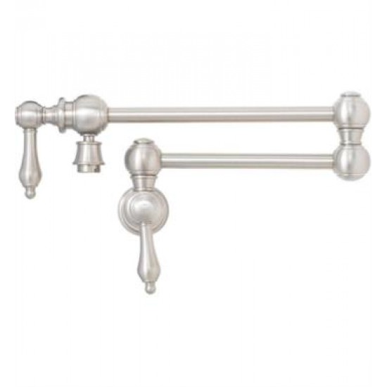 Blanco 441170 Grace Double Handle Wall Mounted Pot Filler Kitchen Faucet in Satin Nickel