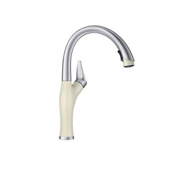 Blanco 442273 Artona 1.5 GPM Kitchen Faucet with Pulldown Dual Spray in Biscuit/Stainless Steel