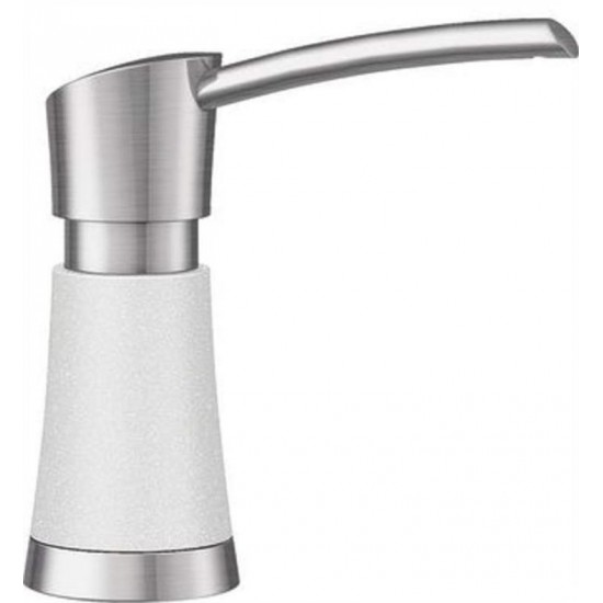 Blanco 442054 Artona Deck Mounted Soap/Lotion Dispenser in White/Stainless Steel