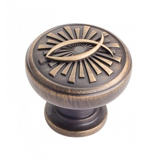 Hardware Resources 318ABSB Hardware Resources Curio Cabinet Knob in Antique Brushed Satin Brass