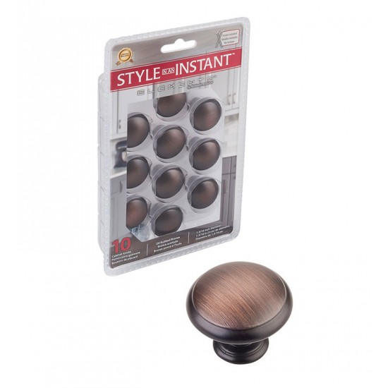 Hardware Resources 3940-DBAC-R Retail Pack Hardware Cabinet Knob in Brushed Oil Rubbed Bronze