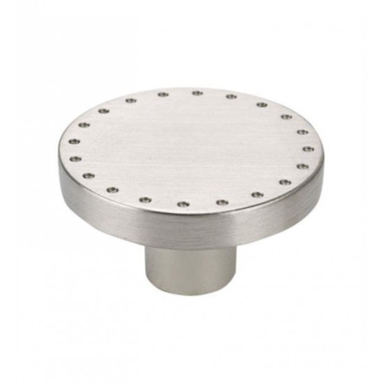 Topex Z20840500067 2" Zinc Alloy Round Shaped Spotted Edge Cabinet Knob in Stainless Steel